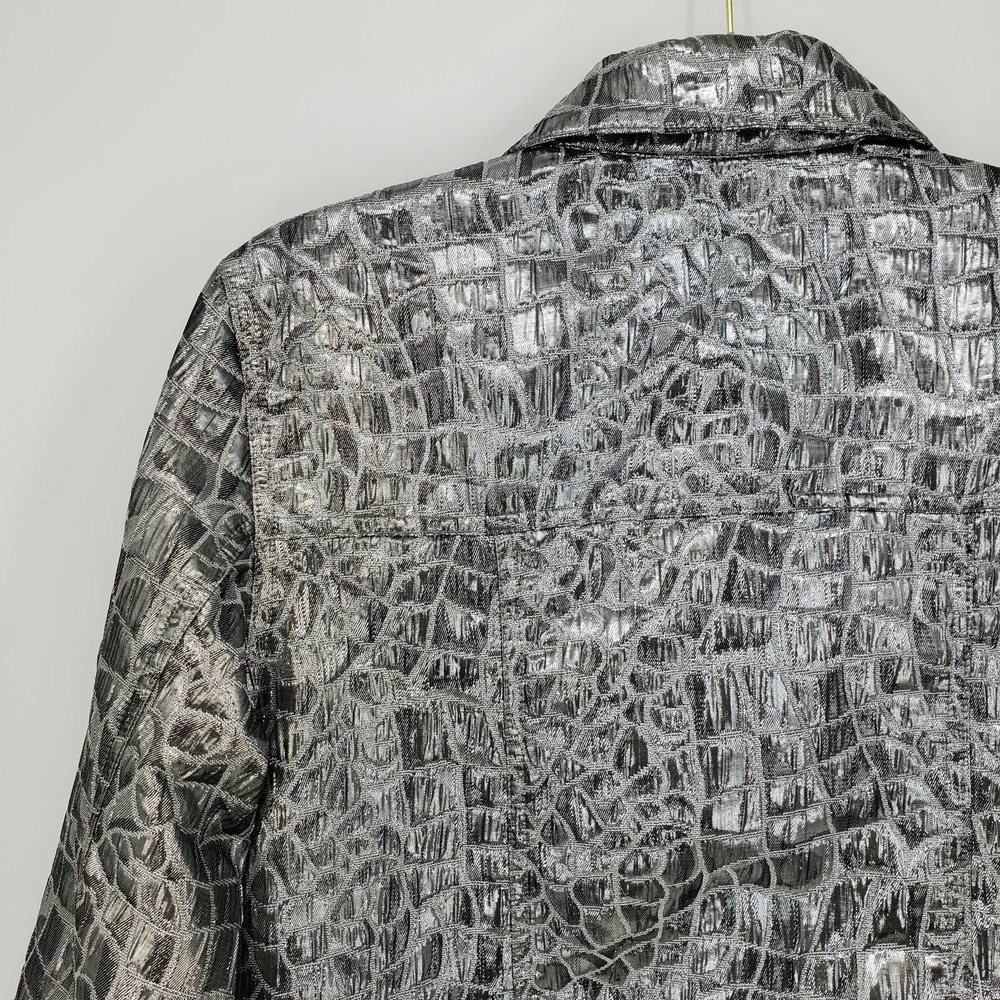 Fabulous Furs Silver Croc-Embossed Jacket - Picture 7 of 8